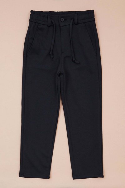 Tie-Waist Jacquard Boys' Trousers