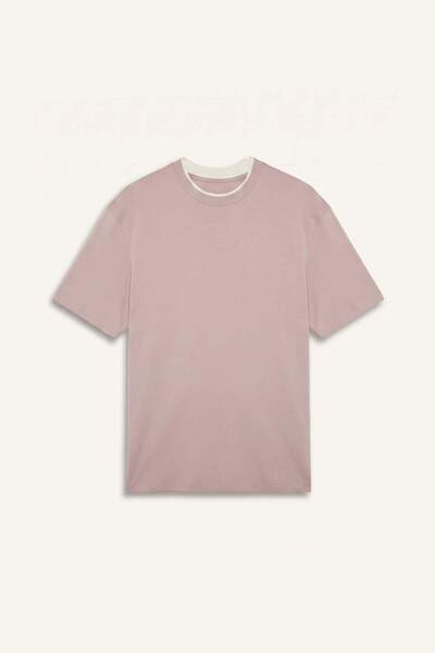 100% Cotton Regular Fit Crew Neck Short Sleeve Rose T-Shirt H3421Ax26Sp