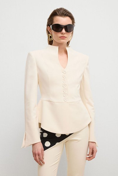 Moda Tutkusu Mono Closure Peplum Jacket