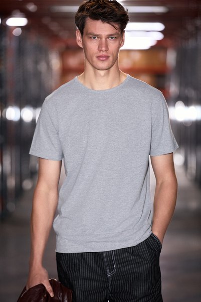 Porec Men's 100% Organic Cotton Round Neck Regular Fit Grimelange T-Shirt