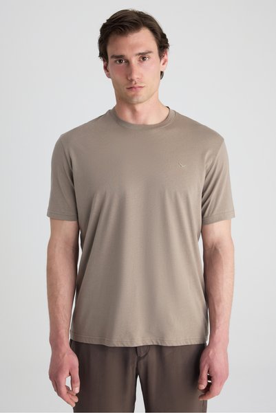 Ds Damat Regular Fit Mink Plain T-Shirt
