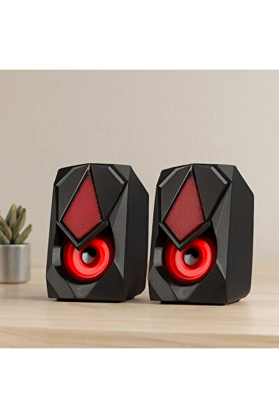 USB RGB 2.0 1+1 мултимедијален сет звучници црни 5W