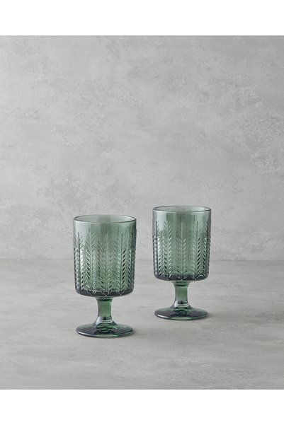 Plantopia Glass 2-Piece Goblet 370 ml Green