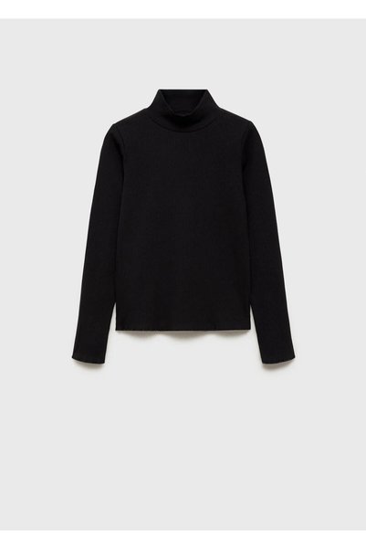 Elastic stand collar T-shirt
