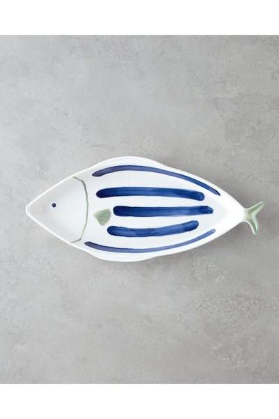Marinique Porcelain Boat Plate 32.5 cm Blue-Green