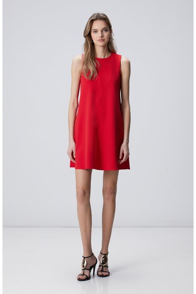 Red A-Form Mini Dress