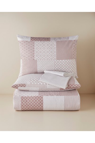 Chain Patch Easy-Iron Double Duvet Cover Set with Sheets 200X220 cm Plum