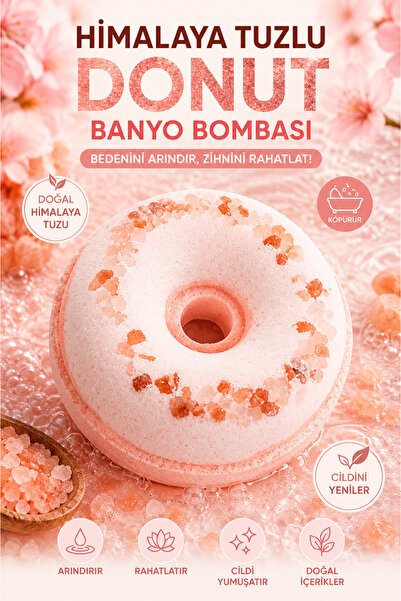 Bathbox Donut розова бомба за капење со хималајска сол хидратантна бомба