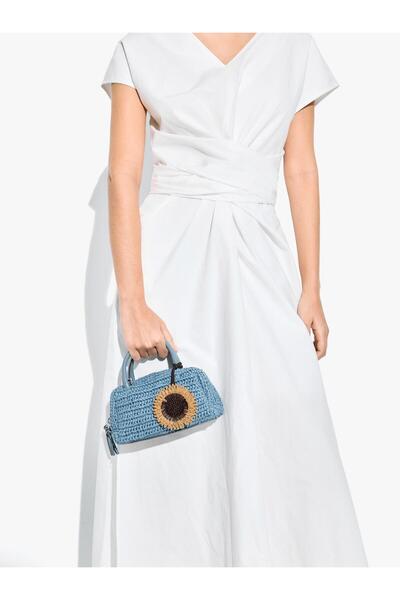 Women's Charm Straw Bowling Bag S