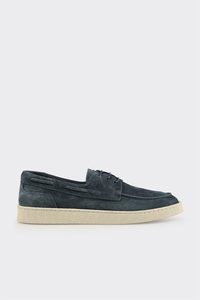 Blue Leather Men's Casual Shoes