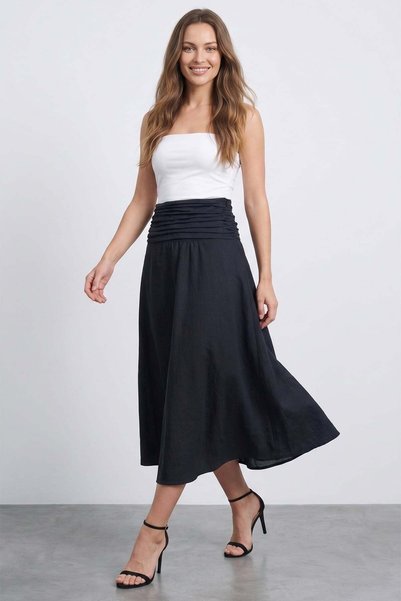 Beli Drapeli Zippered Midi Skirt