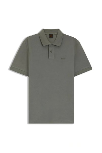 Khaki Men's Regular Fit Logo Printed Polo T-Shirt Prime