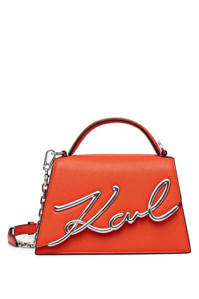 Orange Women's Leather Crossbody Bag A1W300382LP