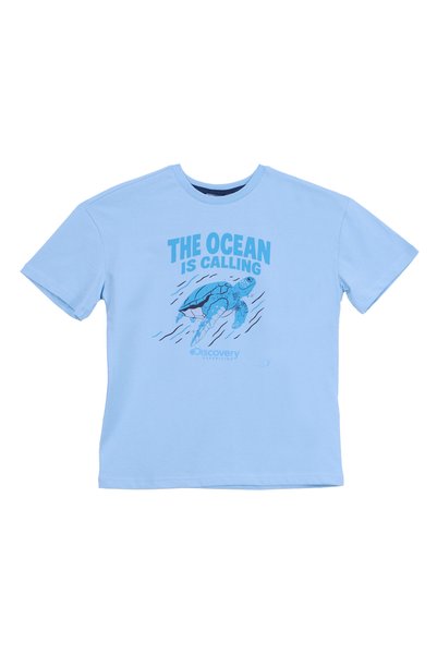 Blue Boy's Printed T-Shirt D6Sb-Tst3075