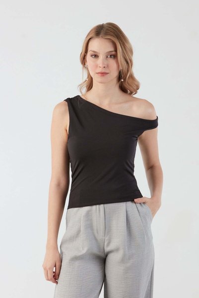 Single Sleeve Blouse with Draped Sides