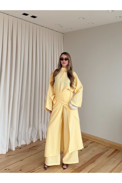 Yellow Bandana/Kimono Set with Waist Belt Accessory - 8832