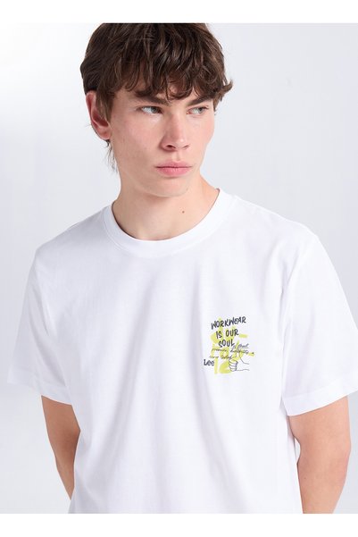 White Men's Regular Fit Text Printed T-Shirt L2610011100 White T-Shirt