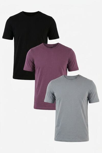 Cotton Regular Fit Crew Neck 3 Pack t Shirt Men's t Shirt 59020204S3