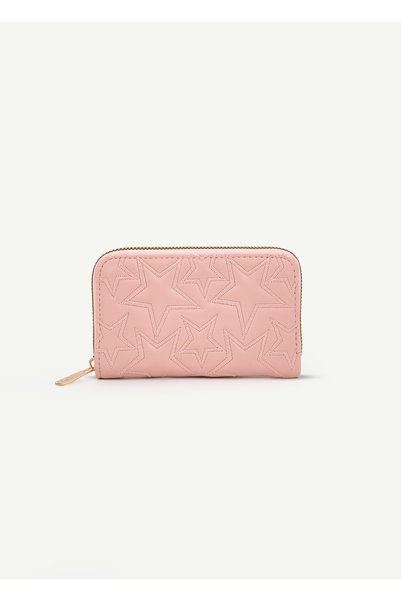 Powder Shk336 Star Embossed Zippered Multi-Compartment Card Holder Women's Wallet