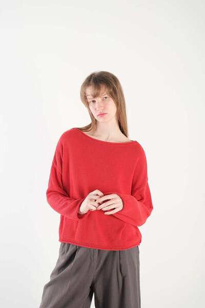 Boat Neck Knitwear Sweater K10237-A4