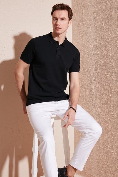 Cotton Regular Fit Buttoned Polo Collar T Shirt Men's POLO NECK T SHIRT5902739