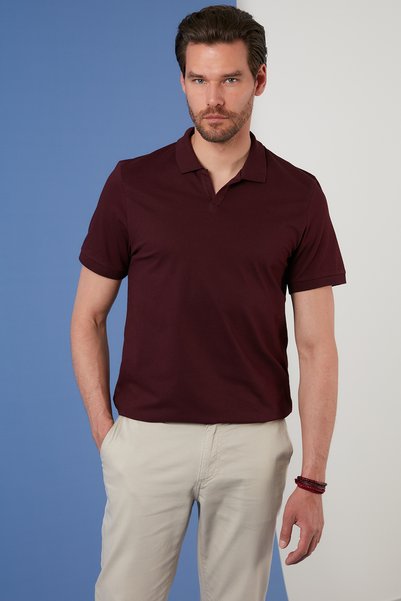 Slim Fit Cotton Polo Collar T Shirt Men's Polo Collar T Shirt5902141