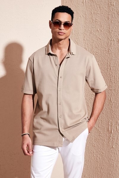 Cotton Regular Fit Short Sleeve Shirt Men's SHIRT5902724