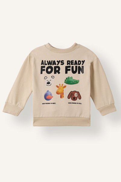 100% Cotton Oversized Animal Printed Soft Fleece Thin Sweatshirt Fabric Sweatshirt Baby Boy I