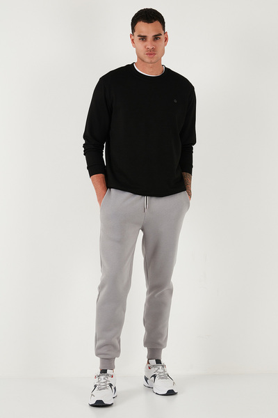 Cotton Regular Fit Normal Waist Pocket Sweatpants Men's Sweatpants 5908060