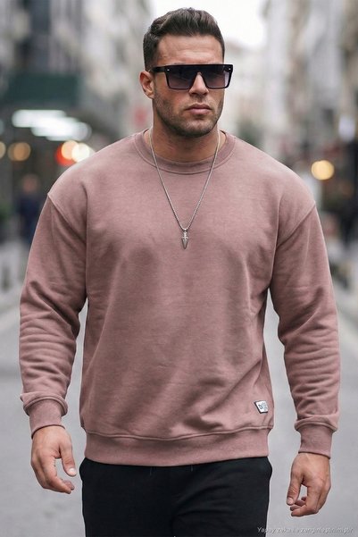 Regular Fit Crew Neck Cotton Lining Soft Raised Sweat Men's SWEAT 5905255