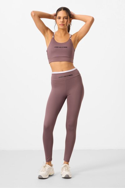 Dusty Rose Stretchy Standard Fit Performance Women's Leggings Suit - 95333