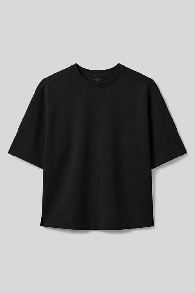 Black O-Neck Standard Fit Short Sleeve Women's T-Shirt - 97316