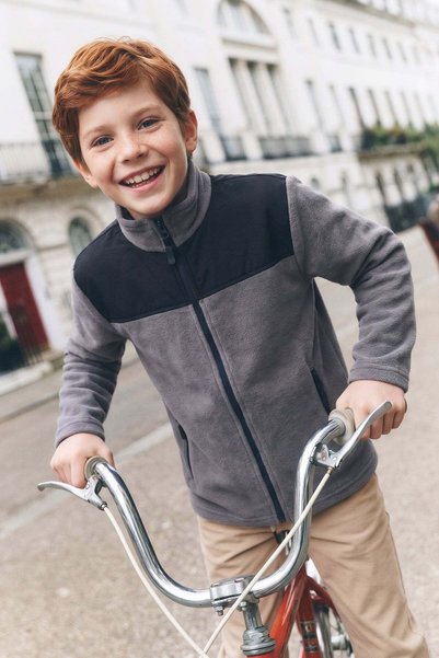 Parachute Fabric Detailed Fleece Boys' Sweatshirt