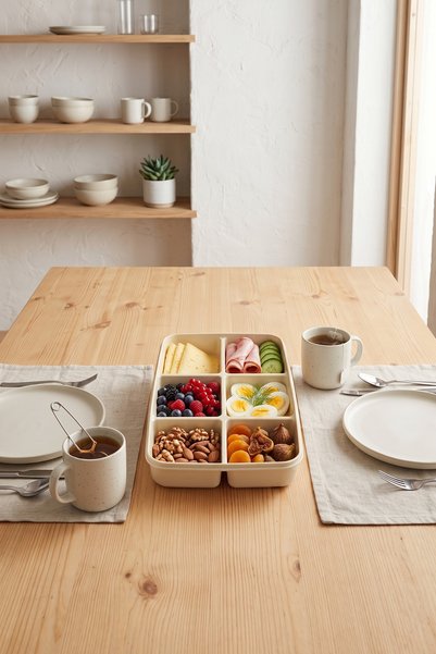 6-Compartment Multifunctional Breakfast Presentation Set