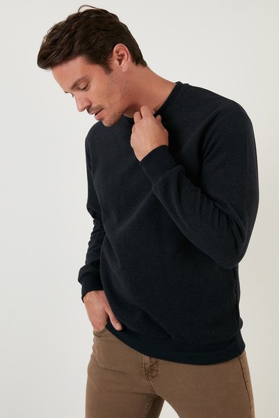 Slim Fit Crew Neck Cotton Sweater Men's Sweater 4562013W4
