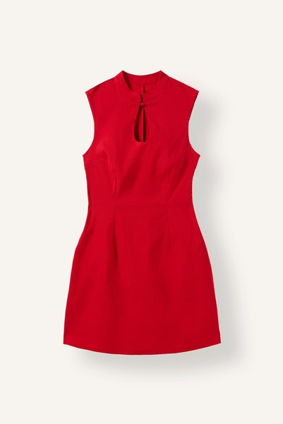 Crew Neck Bengaline Sleeveless Mini Dress I6165Ax26Au