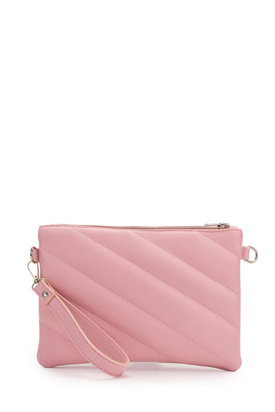 Stylish Quilted Stitched Clutch Women's Crossbody Bag Monaco Powder