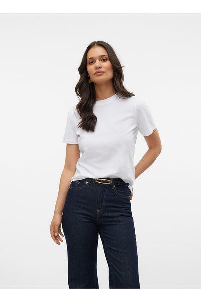 White Women's Crew Neck T-Shirt 10316991-110601 Tcx