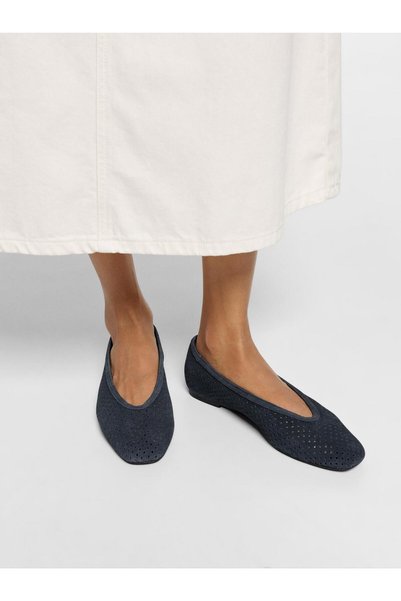 Women's Perforated Leather Ballerinas