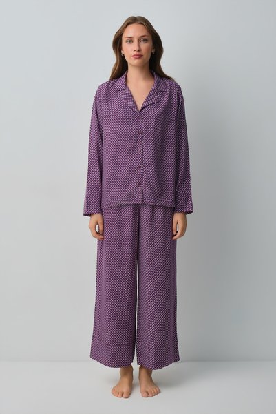 Vera Shirt Collar Pajama Set