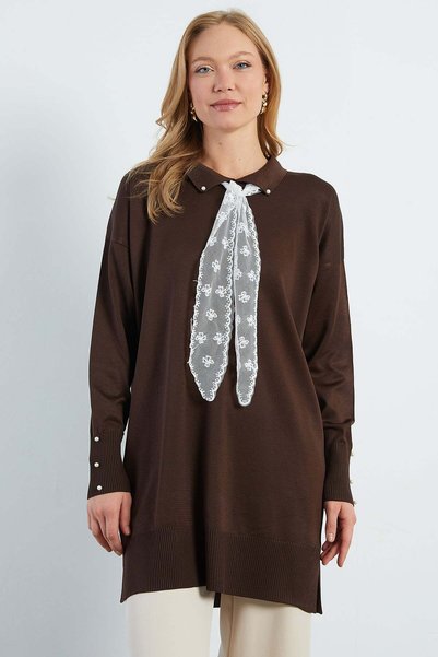 Fullamodest Lace Scarf Knitwear Tunic