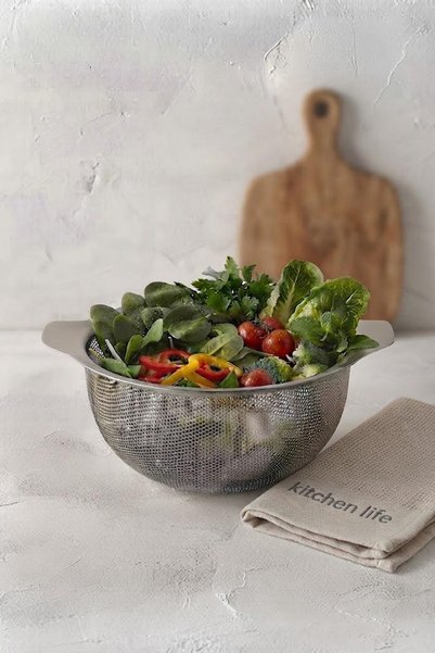 Gastro Stainless Steel 31 cm Strainer with Handle Vegetable Fruit Flour Strainer
