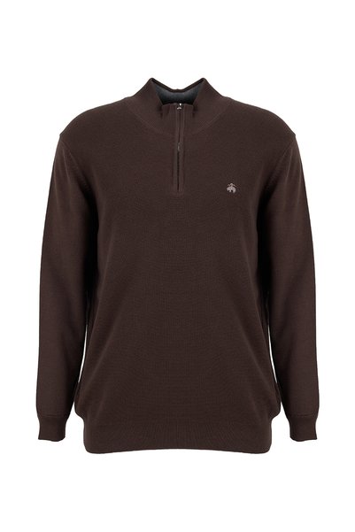 Dark Brown Men's Bato 100% Cotton Sweater BBFW25MKL002