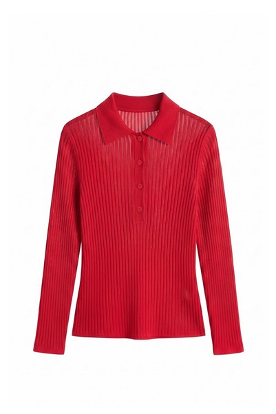 Red Polo Transparent Blouse