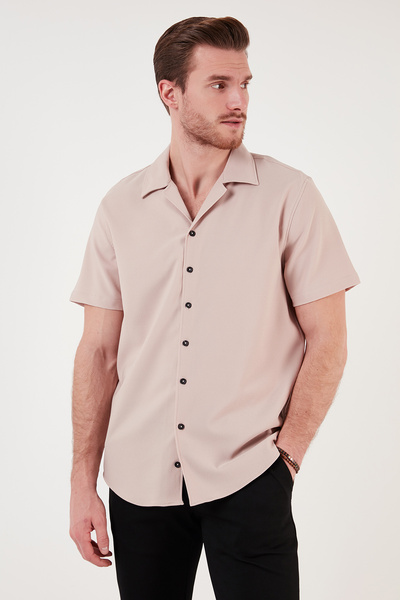 Regular Fit Apache Collar Short Sleeve Shirt Men's SHIRT CF24S117927