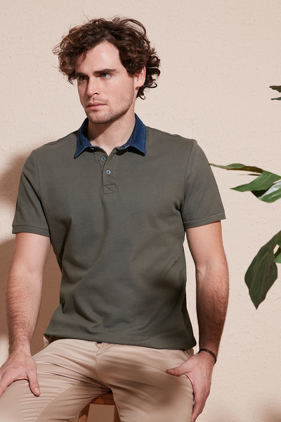 100% Cotton Buttoned Regular Fit Polo Neck T-Shirt Men's Polo Neck T-Shirt 5902134