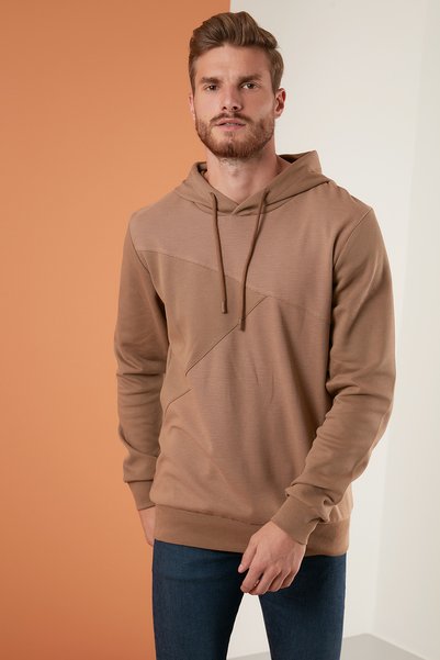 Regular Fit Hooded Cotton Sweat Men's Sweat 5905285