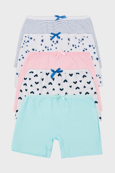 Patterned Stretch Cotton 5-Pack Boxer Girls' Boxer 6651008Yildiz