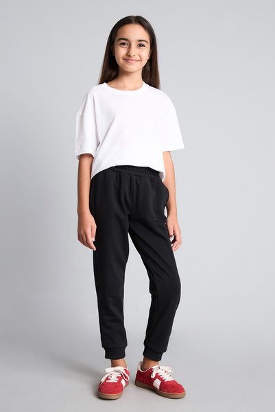 Cotton Jogger Fit Flexible Waist Pocketed Sweatpants Girls Y1226A623Au