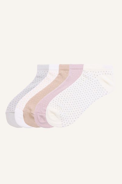 Woman's 5-Piece Cotton Booties Socks Z7555azns